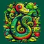 Placeholder: Design a fun Jungle Safari T-shirt for children in a way that the snake is in the form of a simple cartoon drawing for children. Use bright and fun colors 2D art