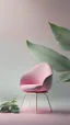 Placeholder: photoreal of chair on a leaf in a misty pink plain