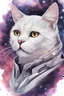 Placeholder: galaxy cat on white background