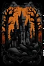 Placeholder: graphic Halloween, black castle