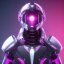 Placeholder: handsome man, cute man, handsome man in futuristic suits, black and white highlight hair color, pink and purple background, pink lighting, deep purple backlighting, smoke, robot suits