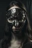 Placeholder: woman with metal mask