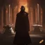 Placeholder: star wars bald male corellian jedi pilot wearing black and gunmetal grey old republic armored robes with gold trim, alone, battle-ready Jedi Master defending a ruined ancient city surrounded by golden light, centered head and shoulders portrait, hyperdetailed, dynamic lighting, hyperdetailed background, 8k resolution, volumetric lighting, light skin, fully symmetric details