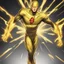 Placeholder: reverse flash animated inside a golden medalion