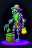 Placeholder: "PixelPirateWraith": Description: Ghostly pirate with pixelated peg leg, spectral parrot, and a treasure chest emitting a faint glow. Pose: Standing with a confident yet ghostly demeanor. Accessories: Peg leg, spectral parrot, treasure chest with faint glowing effect. Pixelated Texture: Visible in clothing, peg leg, parrot, and treasure chest.