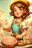 Placeholder: a cartoon character thirty years old confectioner , an ultrafine detailed painting by senior character artist, featured on polycount, sots art, artstation hd, 2d game art, behance hd