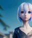 Placeholder: Anime girl cute neck head portrait, princes costume, village, meditation, cyberpunk, 8k quality, blue eyes, yellow hair, headset, tatto face