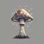 Placeholder: Design a vector illustration of a sparkling mushroom on a solid gray background, emphasizing a magical and whimsical atmosphere.