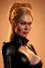 Placeholder: Cersei Lannister as evil dominatrix in black leather, busty, cleavage, curvy, lena headay, angry, stern look. character design by cory loftis, fenghua zhong, ryohei hase, ismail inceoglu and ruan jia. unreal engine 5, artistic lighting, highly detailed, photorealistic, fantasy