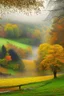 Placeholder: Autumn Czech valley in the rain.