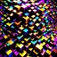 Placeholder: a 3d fractal structure made of metallic random color cubes, pertty artistc background