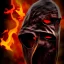 Placeholder: warrior in the blood walking into the flame of war, cinematic, HDR, highly detailed, mask cover whole face and hood, scull mask, ProPhoto RGB, Half rear Lighting, nsane details, intricate details, 32k, Super-Resolution, DOF, Color Grading, Depth of Field, ghost, messenger of death, non photorealistic rendering