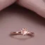 Placeholder: delicate thin ring with tiny diamonds and morganite, rose gold, thin ring