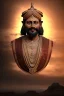 Placeholder: chhatrapati shivaji face, theme art, Dark moody night atmosphere, 8K, close-up face, anatomically perfect face,