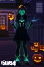 Placeholder: Glow in the dark Halloween trick or treater girl in The Sims 4