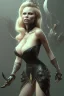 Placeholder: Pamela Anderson as evil queen in black leather, leather, busty, cleavage, angry, stern look. character design by cory loftis, fenghua zhong, ryohei hase, ismail inceoglu and ruan jia. unreal engine 5, artistic lighting, highly detailed, photorealistic, fantasy.