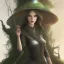 Placeholder:  Woman witch in the dark forest