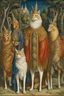 Placeholder: "Procession of the Three Wise Men" by Benozzo Gozzoli adds some unexpected guests: a majestic hybrid that mixes a Maine Coon, a Golden Pheasant and a Nilgai that joins the splendid parade with its lush coat, extravagant plumage and twisted horns, attracting delighted looks from the attendees