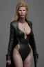 Placeholder: Kim Basinger in black leather gown, evil,energetic, villain, busty, cleavage, curvy, angry, happy, stern look. character design by cory loftis, fenghua zhong, ryohei hase, ismail inceoglu and ruan jia. unreal engine 5, artistic lighting, highly detailed, photorealistic, fantasy