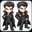 Placeholder: a chibi man with messy black hair, blue eyes, mafia capo, leather and denim outfit, intricately detailed