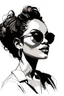 Placeholder: sketch of a black woman wearing sunglasses