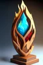 Placeholder: trophy made out of wood and acrylic using the 4 elements - inspired by elemental movie disney and pixar