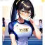 Placeholder: Clear focus, 8k, high quality, detailed, beautiful lighting, girl, vibrant colors, black long hair, vibrant golden eyes, ponytail, gym clothes, sweating,