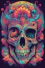 Placeholder: psychedelic styled human skull illustration