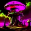 Placeholder: A fantabulous black, magenta and green (((mushroom tower house))) erected atop a (geologic pillar), surrounded by the uncanny imaginative ((( swirling skies))), offset by the stark hues of a (neon-tinged nebulous space scape), within. captured by the hand a skilled master painter with a focus on (softly blurred compositions and voluminous lighting).