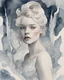 Placeholder: Aubrey Beardsley style watercolor style Alexandra "Sasha" Aleksejevna Luss Listen, when the gang woke up, it was like s trying to do their ballet on a glacier eye candy Full body.