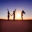 Placeholder: man and woman with no clothes, making love, desert road, sunset, full colour,
