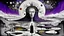 Placeholder: painted inner world with uncontrolled mind and soul, in midle on floating island with a big head statue, over surreal cracked painted weird empty land with some black doors. very dark purple, gray, black, white, brown. Whimsical style of Chagall , of Minjae Lee and of René Magritte, absurd beauty. broken, weird absurd beauty nightmare, in background big neuron network and stars , surreal vibe