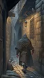 Placeholder: thief in a medieval alley