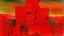 Placeholder: A red fiery vampiric fortress designed in Mayan architecture painted by Paul Klee