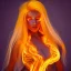 Placeholder: woman made of fire, fire angel, fire clothes, full body portrait, long flowing yellow hair, highly detailed, real life photo, photo quality, extremely detailed, highly detailed, 8K, crisp quality