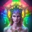 Placeholder: Majestic, Rainbow wiccan goddess, Septagram magic symbol