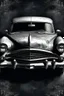 Placeholder: An old classic car 1900 a front view , Hyper Realistic Aerial Grungy Dark-Grey Brush strokes on a dark rustic background with charcoals
