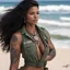 Placeholder: She awoke on a pristine beach, her flight suit partially unzipped against the tropical heat, the taste of salt on her lips and the unmistakable sensation of being watched. Through half-closed eyes, Svetlana observed a ring of native men surrounding her, their muscular bodies adorned with primitive tattoos and necklaces of what appeared to be human teeth. Their leader—a powerfully built islander with a headdress of brilliant feathers—approached cautiously, clearly mesmerized by her flame-red hair