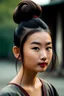 Placeholder: Asian girl in a hairbun