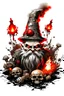 Placeholder: gnome explosion skull death blood, undertaker, dartboard, fire & smog