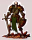 Placeholder: tabletop RPG skeleton warrior with sword and shield and rusted chainmail rpg art no background