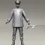 Placeholder: 1920 policeman exosquelette, heavy rain transparent coat