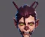 Placeholder: headgear, dentistry braces on head, clamped, mechanical, worried goblin