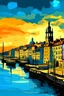 Placeholder: scenery of Oporto city in van gogh artstyle