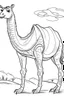 Placeholder: coloring page for kids, camel , cartoon style, thick outline, low details, no shading, no color