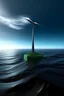 Placeholder: offshore wind turbine in the style of the matrix