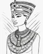 Placeholder: Outline art for coloring pages with Nefertiti , white background, sketch style, only use black outline, white background, no shadows and well and clear outline , white background, sketch style, only use black outline, white background, no shadows and well and clear outline