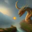 Placeholder: giant dragon by Thomas Kinkade