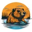 Placeholder: логотип бобер и озеро