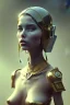 Placeholder: Bastien Lecouffe Deharme, Amr Elshamy, Mike Winkelmann, Farid Ghanbari, Billy Bogatzoglus, Anwar Mostafa, Vladimir Petkovic, full body portrait of woman in the style of unreal engine, 3d sculpted, mdjrny-v4 style, highest quality render, cinema 4d, zbrush, flowing hair, perfect face, holding bloody knife, fighting stance, wearing torn bikini and military boots with perfect legs, a beautiful full frame portrait digital painting of futuristic cyberpunk city lighting,